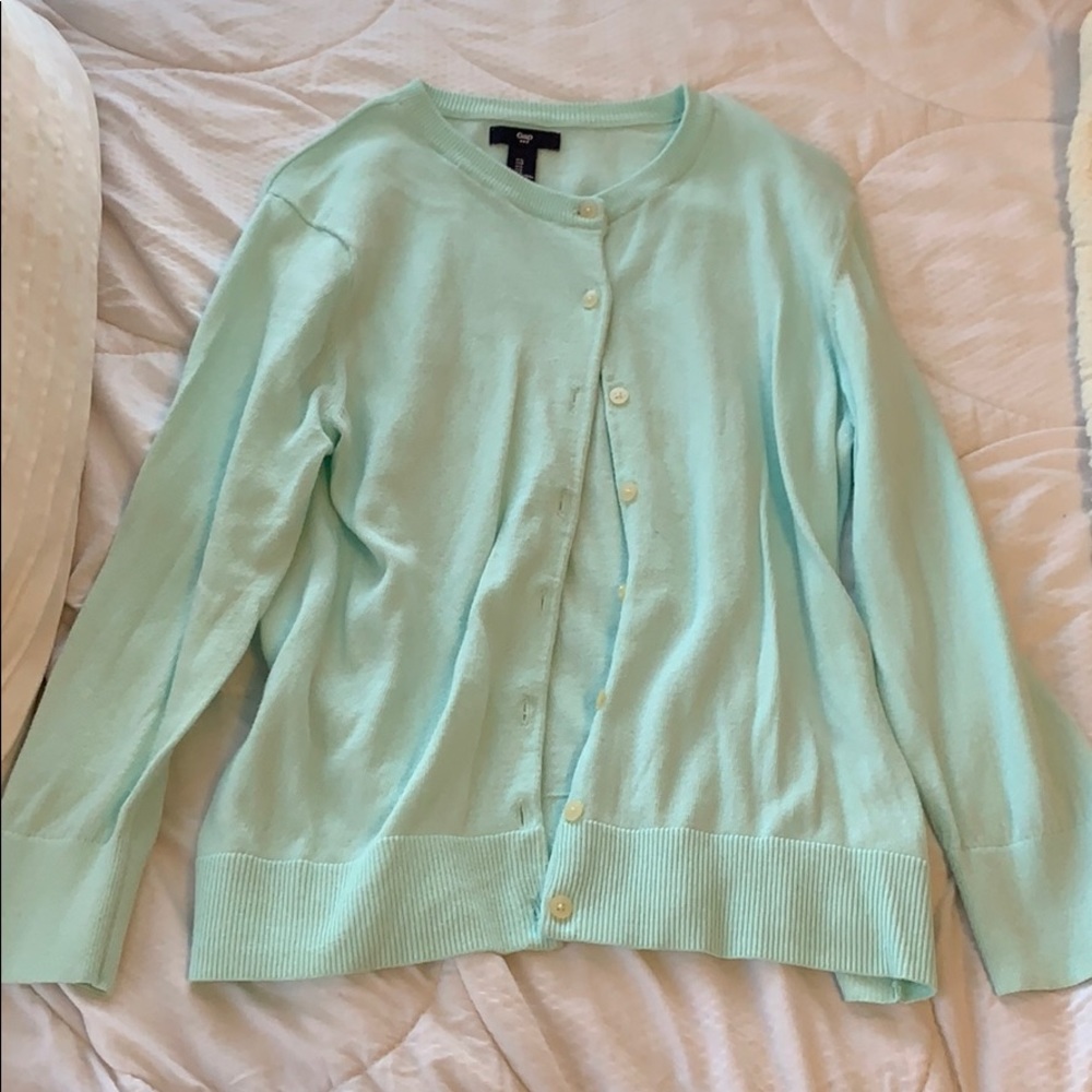 Gap Sea foam green button down cardigan